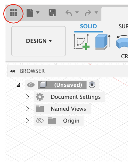 Fusion 360 with circled icon